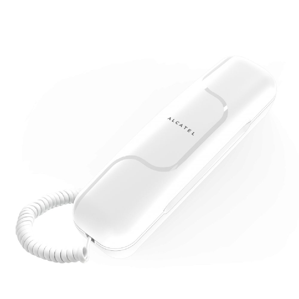 Alcatel T02 Ultra-Compact Slim Corded Phone, Wall Mountable - White