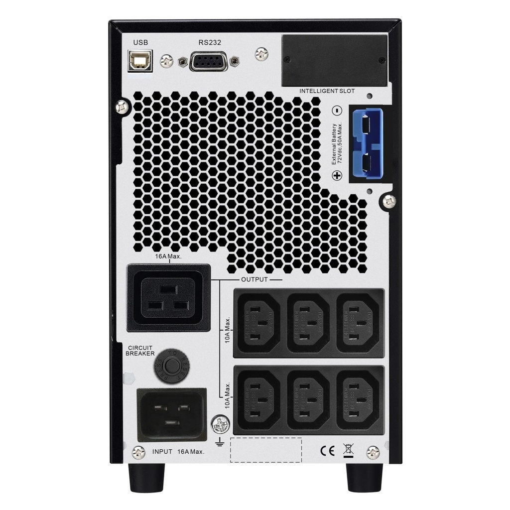 APC Easy UPS On-Line, 3kVA/2400W, Tower, 230V, 6x IEC C13 + 1x IEC C19 Outlets, Intelligent Card Slot, LCD, Extended Runtime
