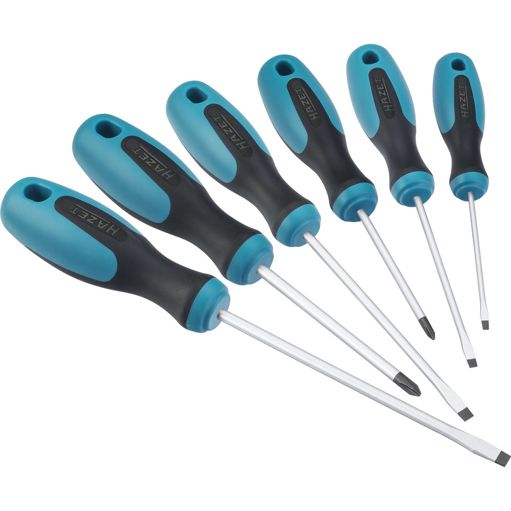 Hazet Screwdriver Set Slot profile ∙ Pozidriv Profile PZ ∙ 6-pieces ∙ 0.5 x 3 – 1.2 x 6.5 ∙ PZ1 – PZ2