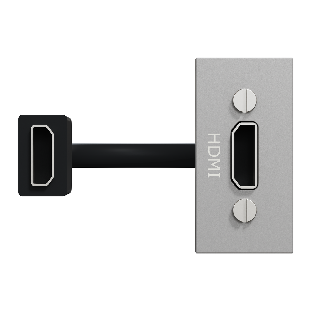 Schneider Electric New Unica - HDMI Connector Prewired - 1 Module - Aluminum 