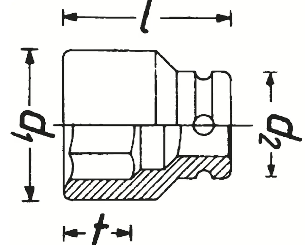Hazet 3⁄4″ Impact Socket, Outside TORX® Profile ∙ E20 Square, Hollow, Outside TORX® Profile