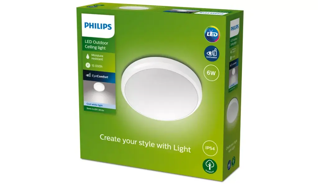 Philips Outdoor luminaires Doris Ceiling Light 6W IP54 Cool