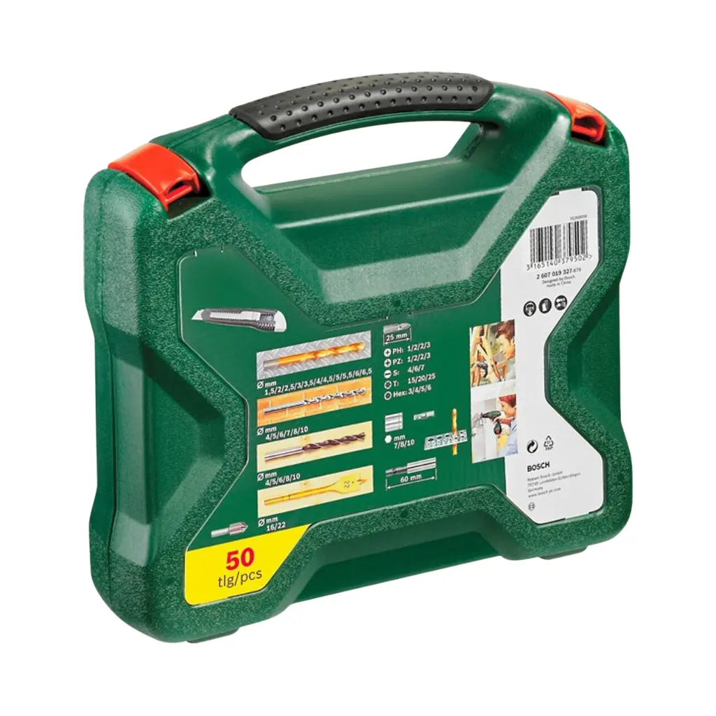 Bosch X-Line Drill- and Screwdriver Bit Set TiN-Coated 50 Pieces