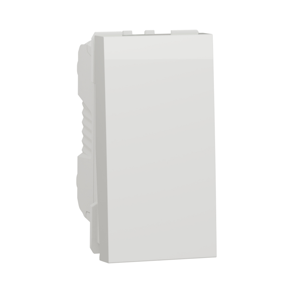 Schneider Electric Switch, Mechanism, 1-Pole 1-Way, 16AX, 1 Module, Screw Terminals, Untreated, IP4X, White New Unica