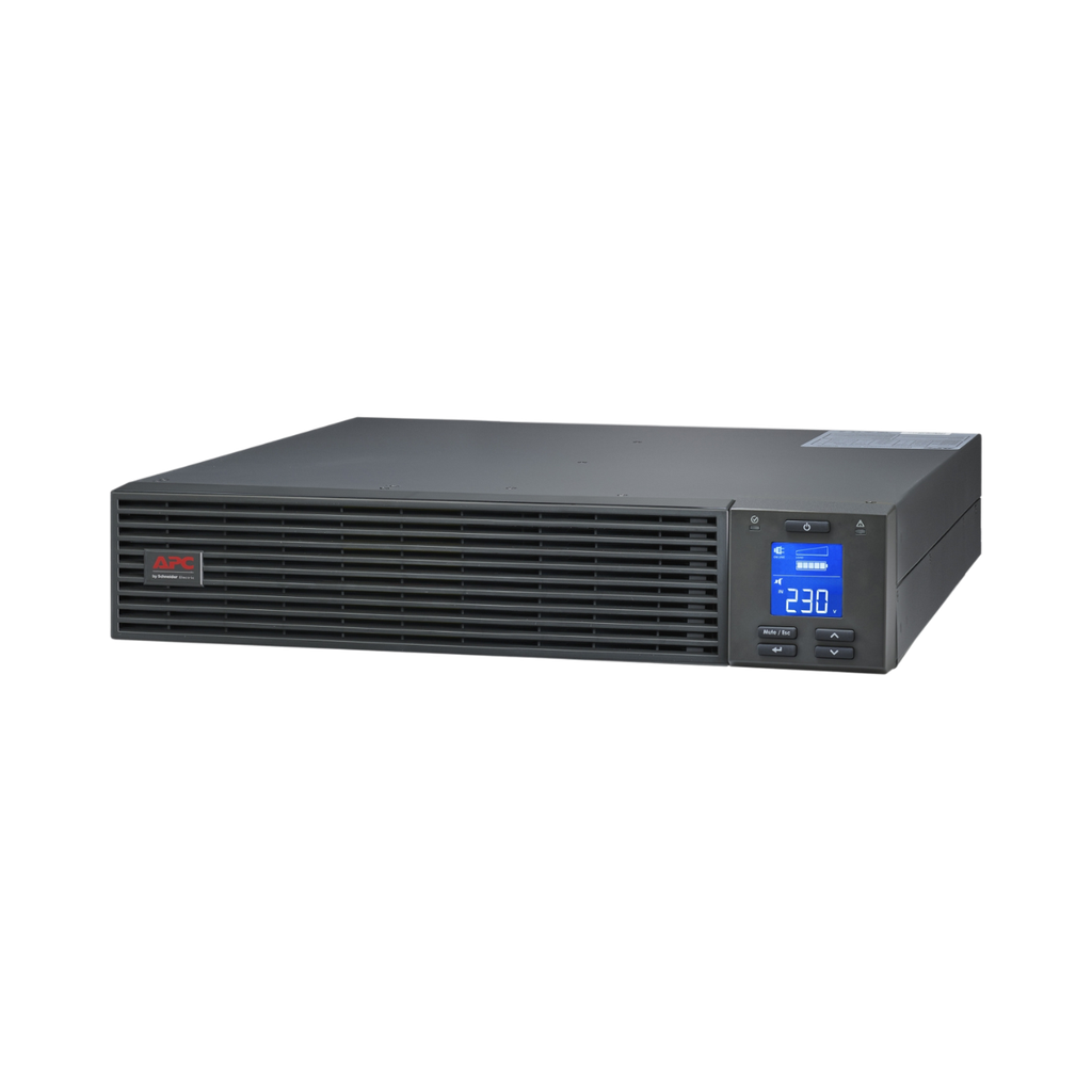 [SRV3KRI] APC Easy UPS On-Line, 3kVA/2400W, Rackmount 2U, 230V, 6x IEC C13 + 1x IEC C19 outlets, Intelligent Card Slot, LCD, W/O Rail Kit