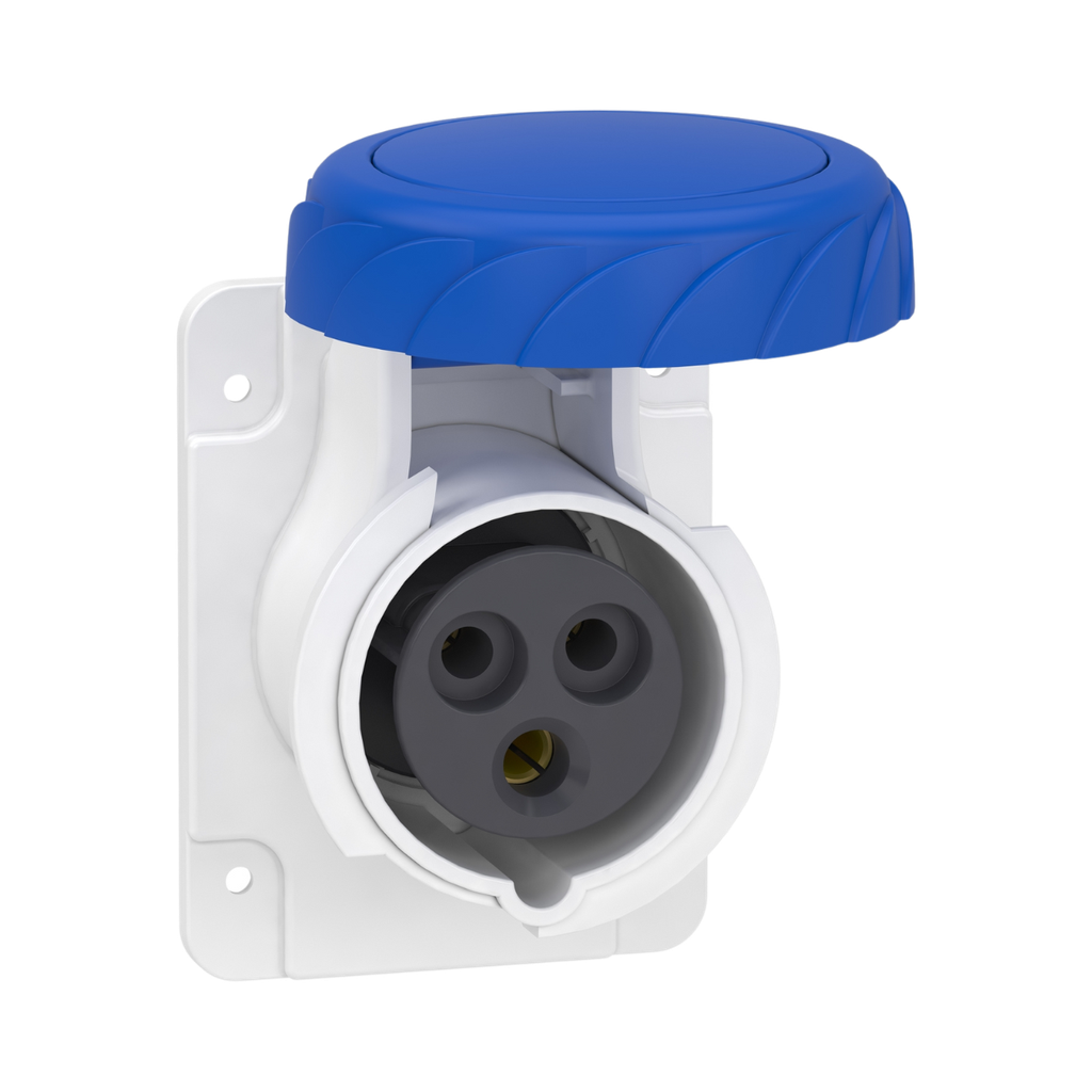 [PKF16G723] Schneider Electric PratiKa Socket - Screw - Straight - 16A - 2P + E - 200...250 V AC - Panel