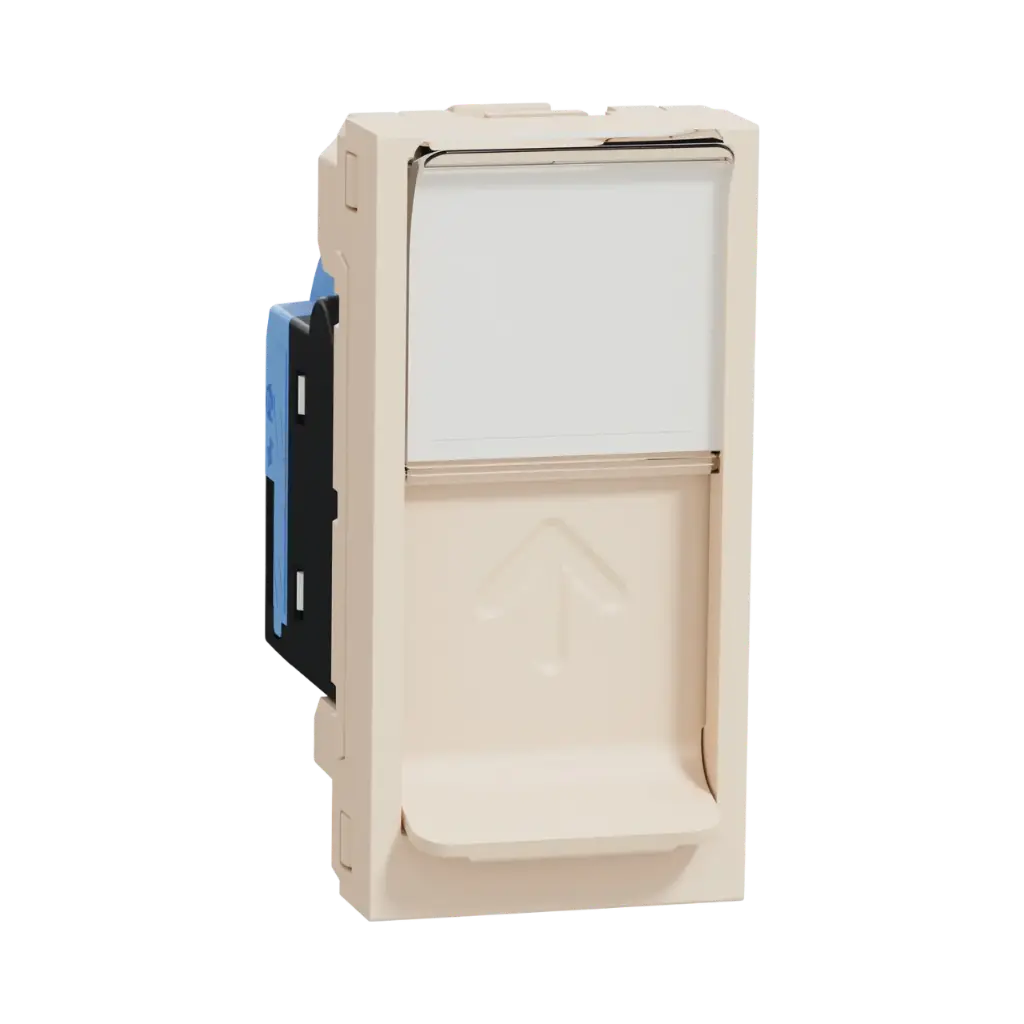[NU341444] Schneider Electric Data socket, New Unica, Mechanism, RJ45, U/UTP, Straight, Click, Shuttered, Beige 