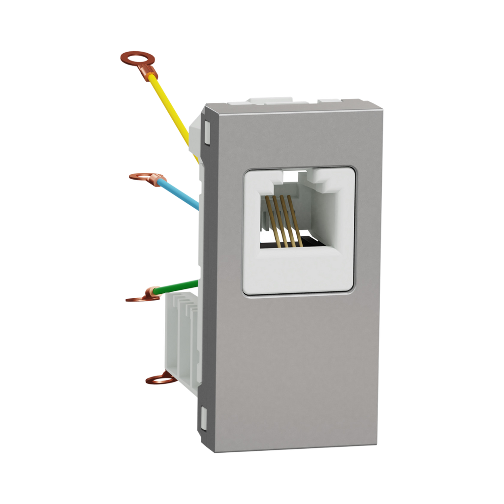 [NU349130] Schneider Electric New Unica - Telephone Socket - 1 x RJ12 - 1 m - Aluminum 