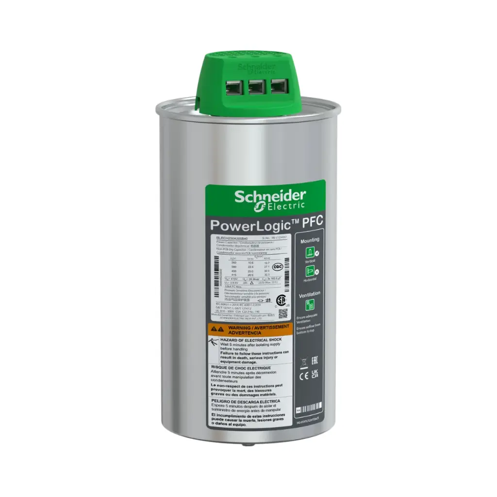 [BLRCH250A300B40] Schneider Electric Heavy Duty PowerLogic PFC Capacitor, 25/30 kvar 400 V 50/60Hz 