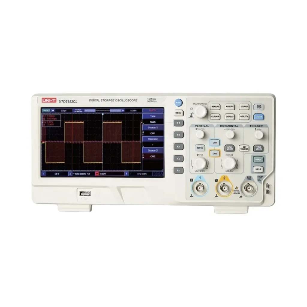 [UTD2152CL] Uni-T Digital Storage Oscilloscope - 2 Channels 500Msps, 64kpts 150MHz 7” Colour TFT LCD Display