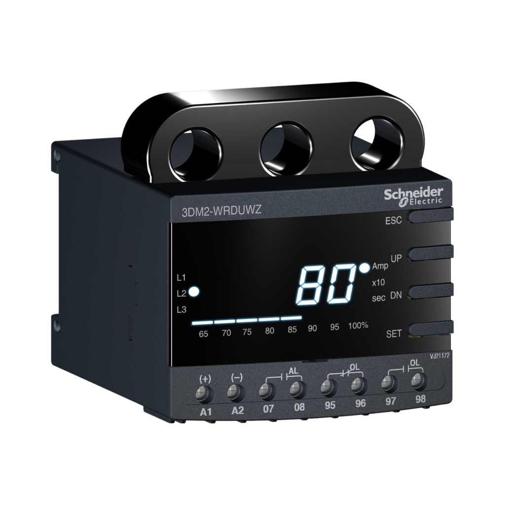 Schneider Electric Protection Relay, EOCR Digital, 0.5 to 60A, 100 to 240VAC/DC, Window Connt, For Motor Protection 