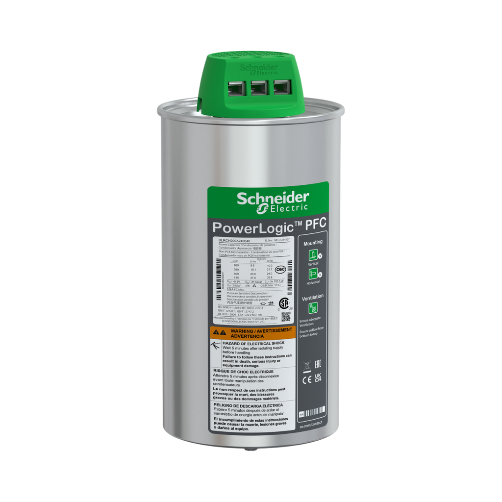Schneider Electric Heavy Duty PowerLogic PFC Capacitor, 20/24 kvar - 400 V - 50/60Hz 