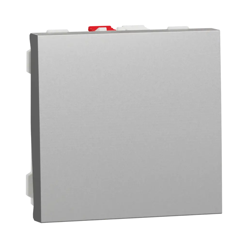 [NU320330] Schneider Electric Switch, New Unica, 1-Pole 2-Way, 10AX, 2 Modules, Screwless Terminals, Painted, IP4X, Aluminium 