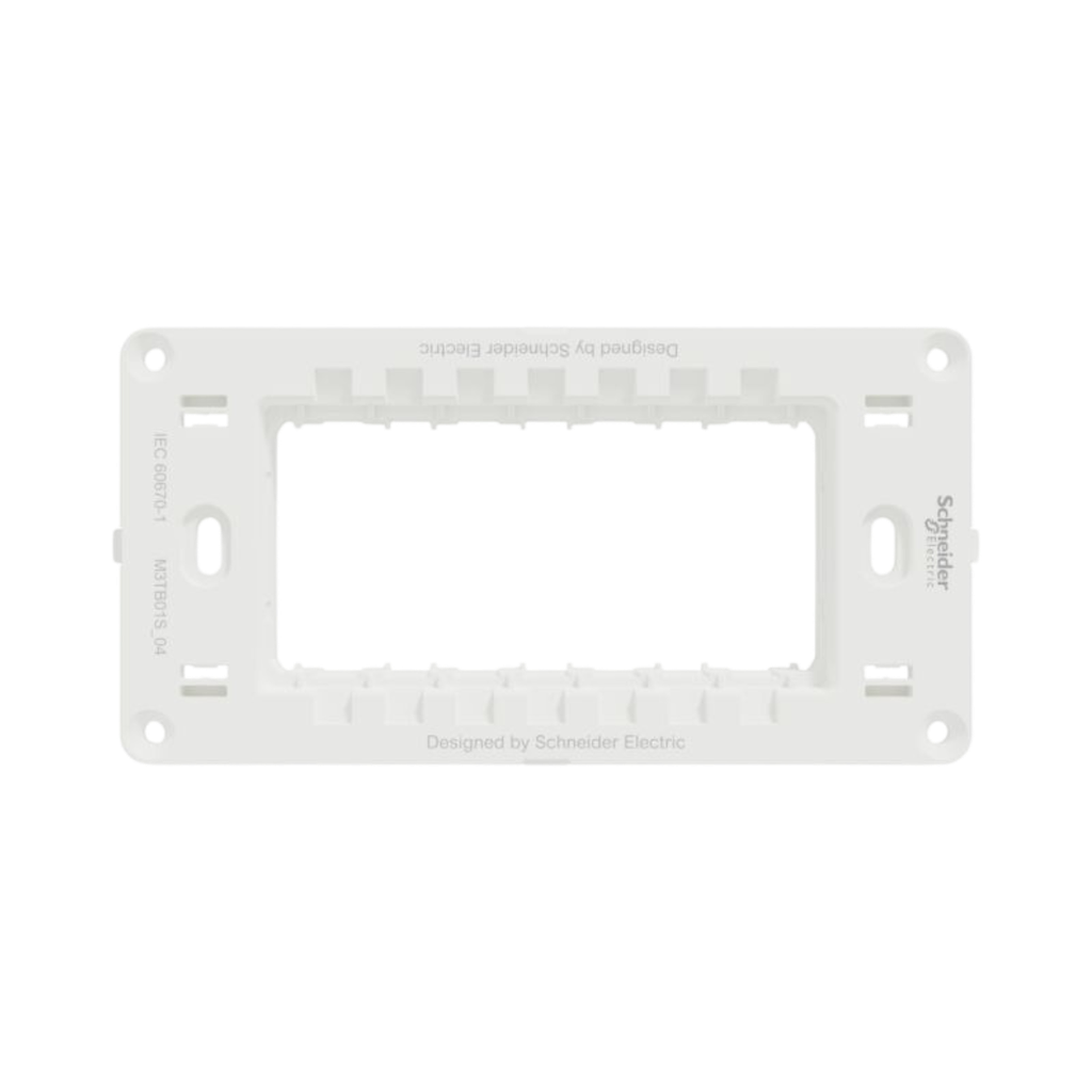 [M3TB01S_04] Schneider Electric Supporting Frame, Miluz E, 4 Gang, White 