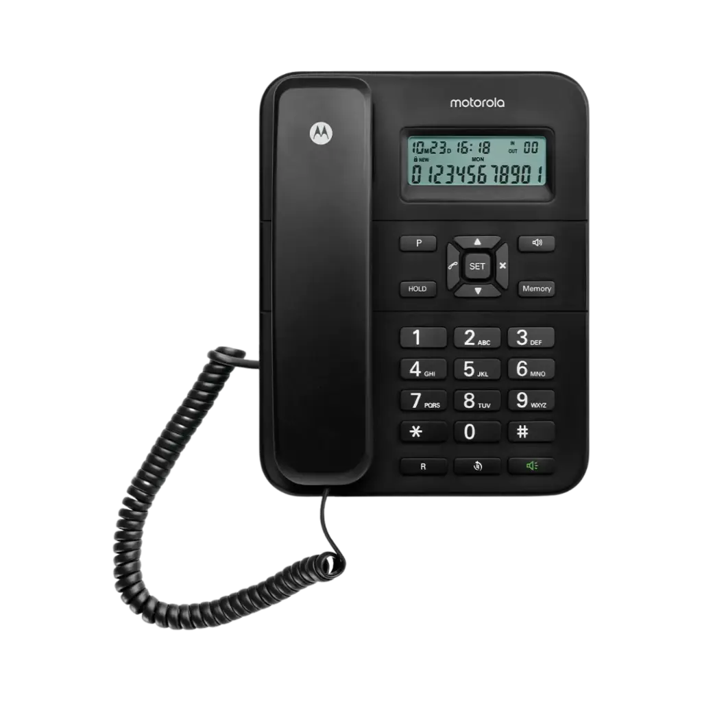 [CT202] تليفون ارضى بشاشة مع خاصية اظهار رقم الطالب لون اسود موتورولا