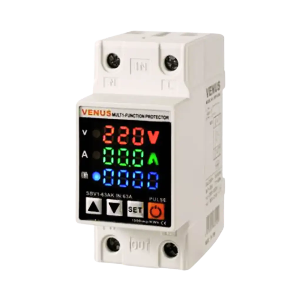 Venus Overcurrent & Undercurrent Phase Protection Breaker With Display 63A