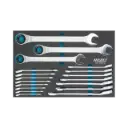 Hazet Ratcheting Combination Wrench Set 3/3, 18-Pieces, 8-32 Outside 12-Point Traction Profile
