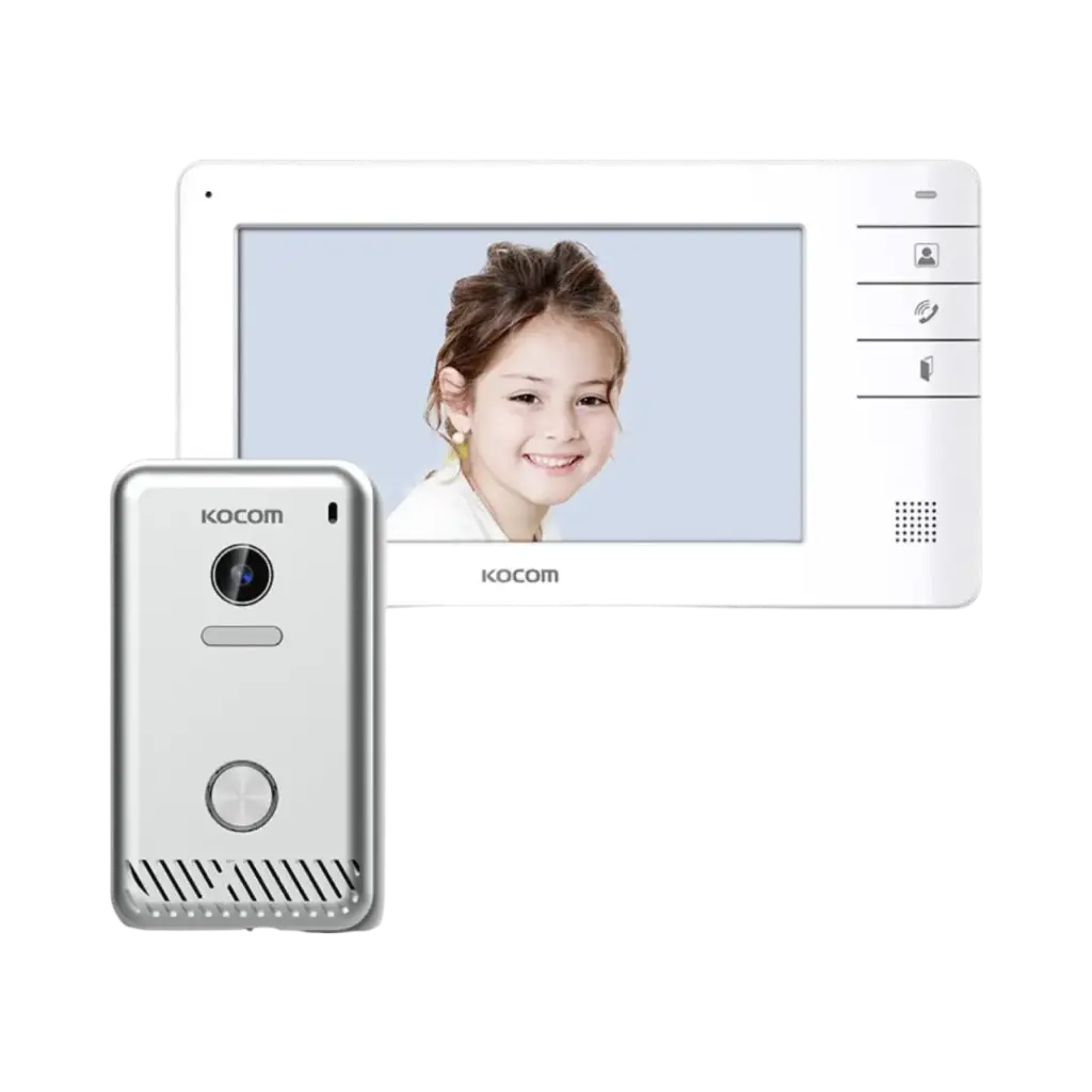 Kocom Videophone Intercom Kit KCV-S701EBC LCD Monitor + KC-S81MU Door Camera