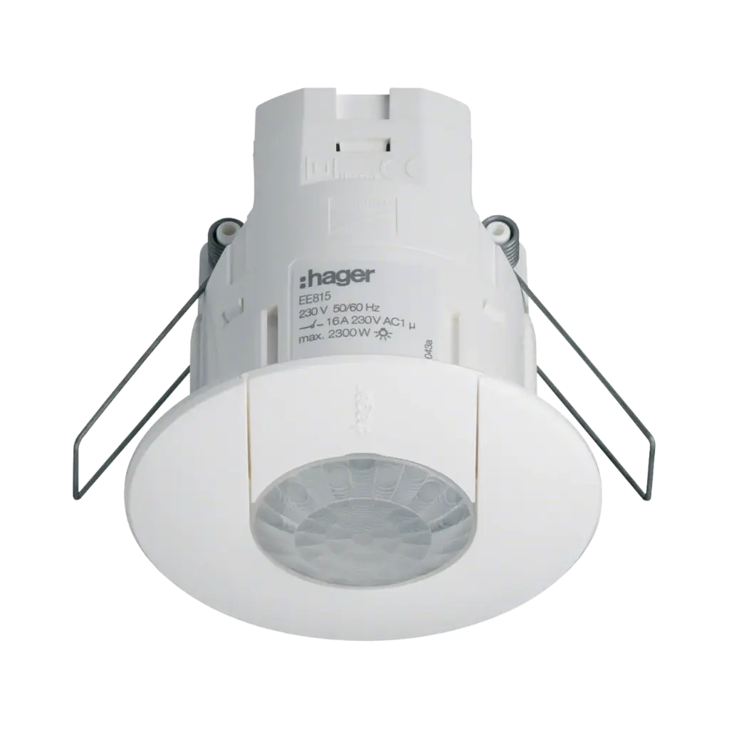[EE815] Hager Presence Detector 360° Monobloc, Flush Mounted, 1 min - 1 Hour White