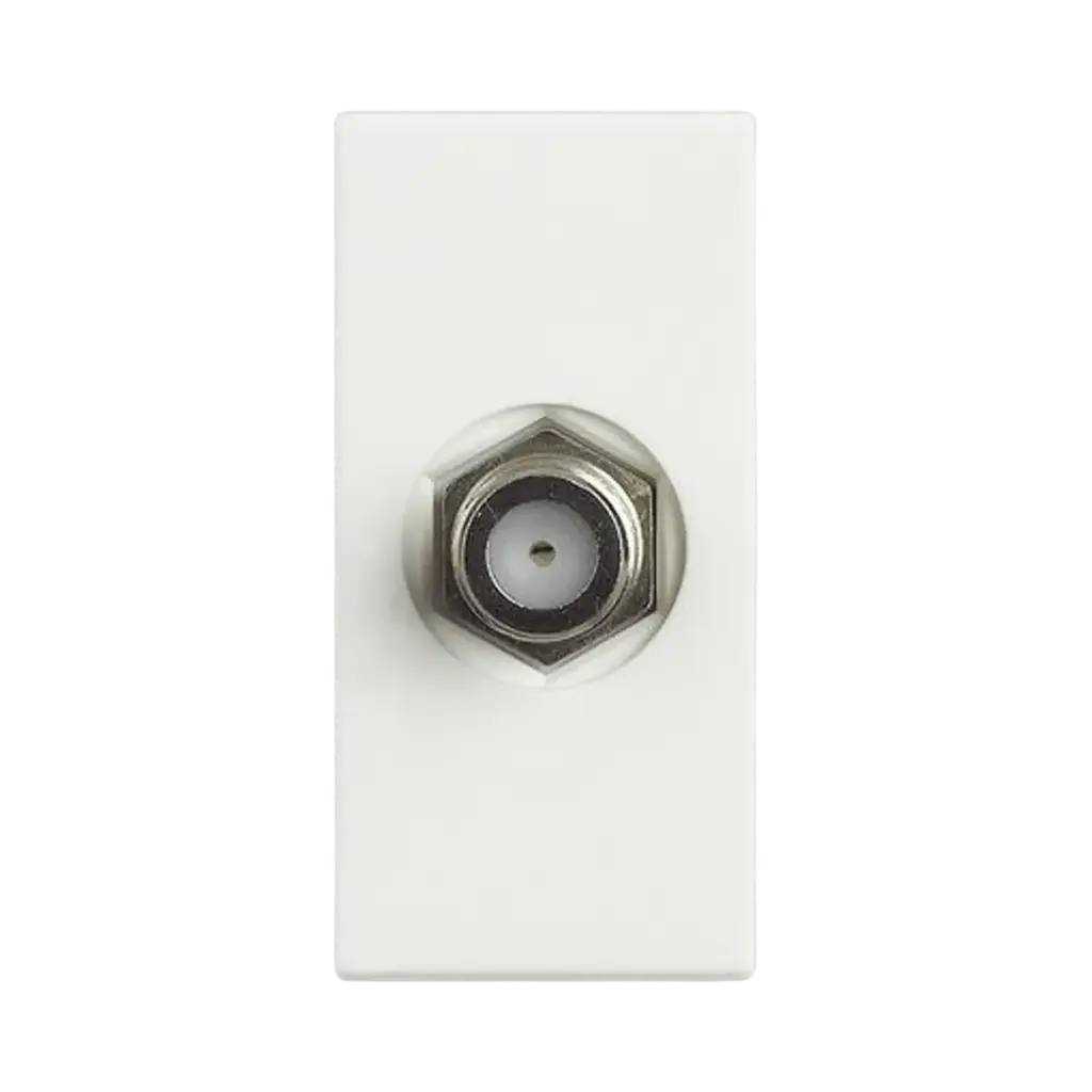 [D4269F] Bticino Type F TV Female Connector - 75 Ω Impedance - Screw Coupling - 1 Module White, Solida