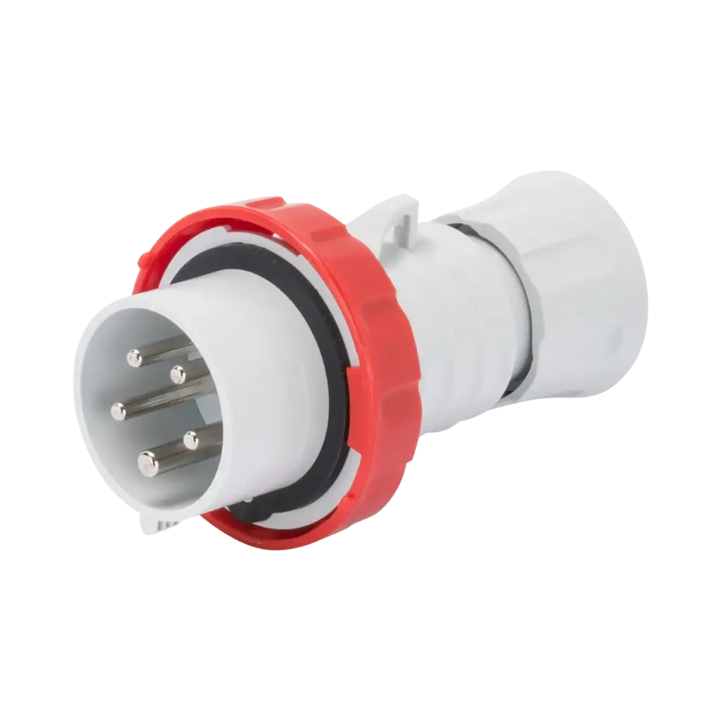 [GW60042H] Gewiss Straight Plug HP - IP66/IP67/IP68/IP69 - 3P+N+E 32A 380-415V 50/60HZ - RED - 6H - Screw Wiring