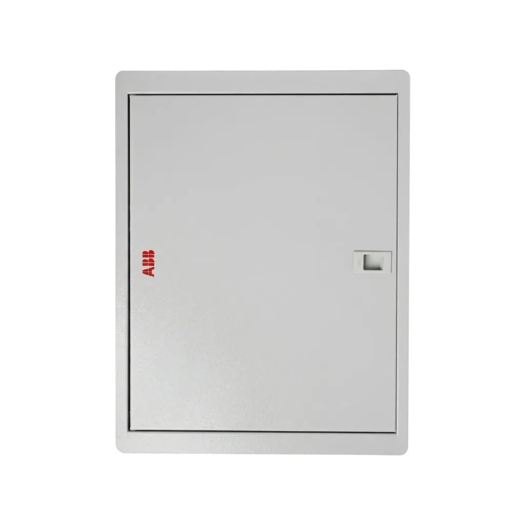ABB  EPRX-W312F Primo Distribution Board, 12 way, (3P-4P) Incomer, Flush, Plain, With Busbar, RAL 9010, Smooth Finish, IP 41