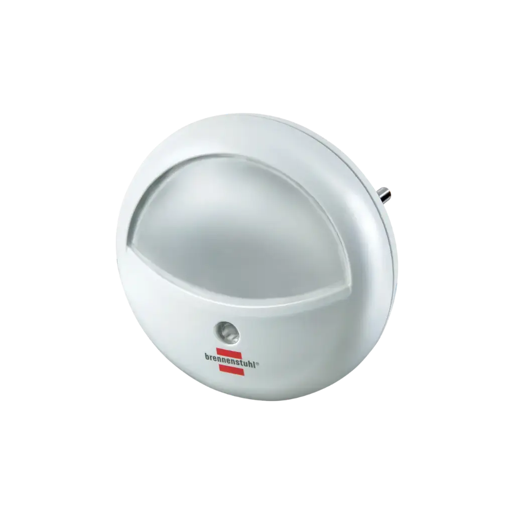 brennenstuhl LED Round Orientation Light / Night Light With Twilight Sensor For The Socket (Soft and Unobtrusive Light, With 2 LEDs) 