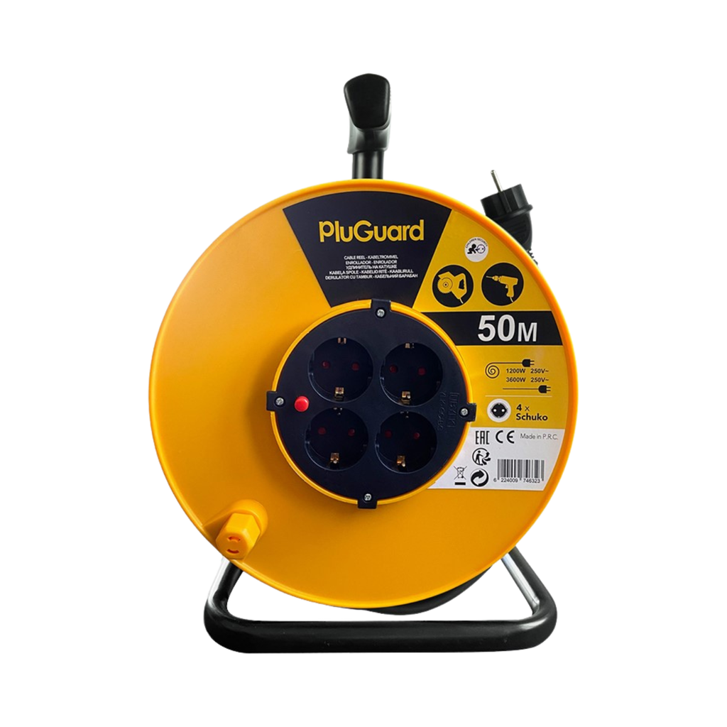 [6224009746323] مشترك بكرة بلاستيك سلك 50 متر 4 مخرج اى لوك