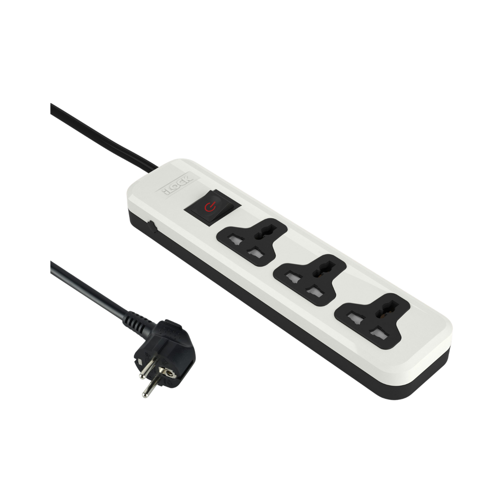 [6224009746712] iLock 3 Universal Outlet Power Strip Without Earthing - Basic