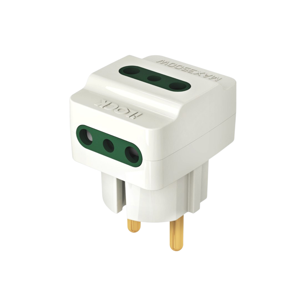 [6224009746477] iLock 3-Way Wall Outlet Adapter-3500W (White)