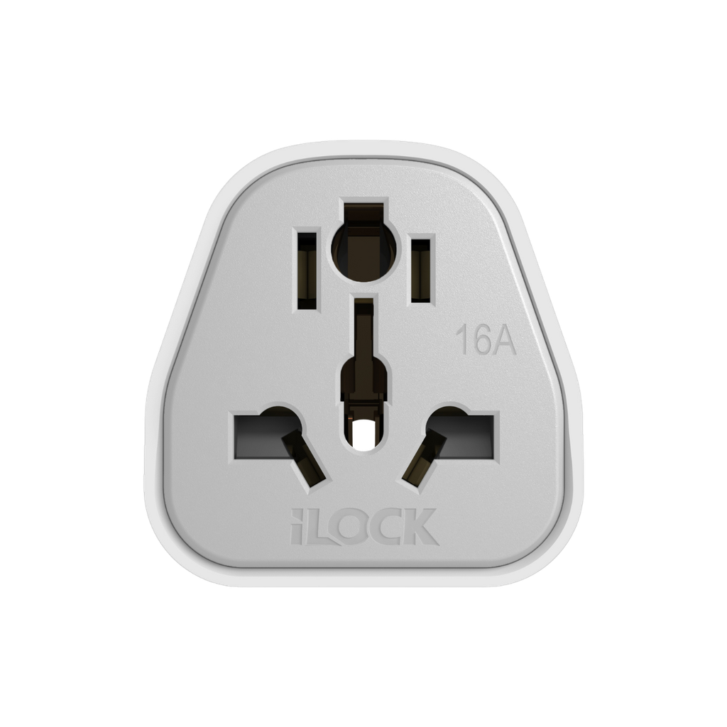 [6224009746187] iLock Travel Plug Adapter Converter (White)