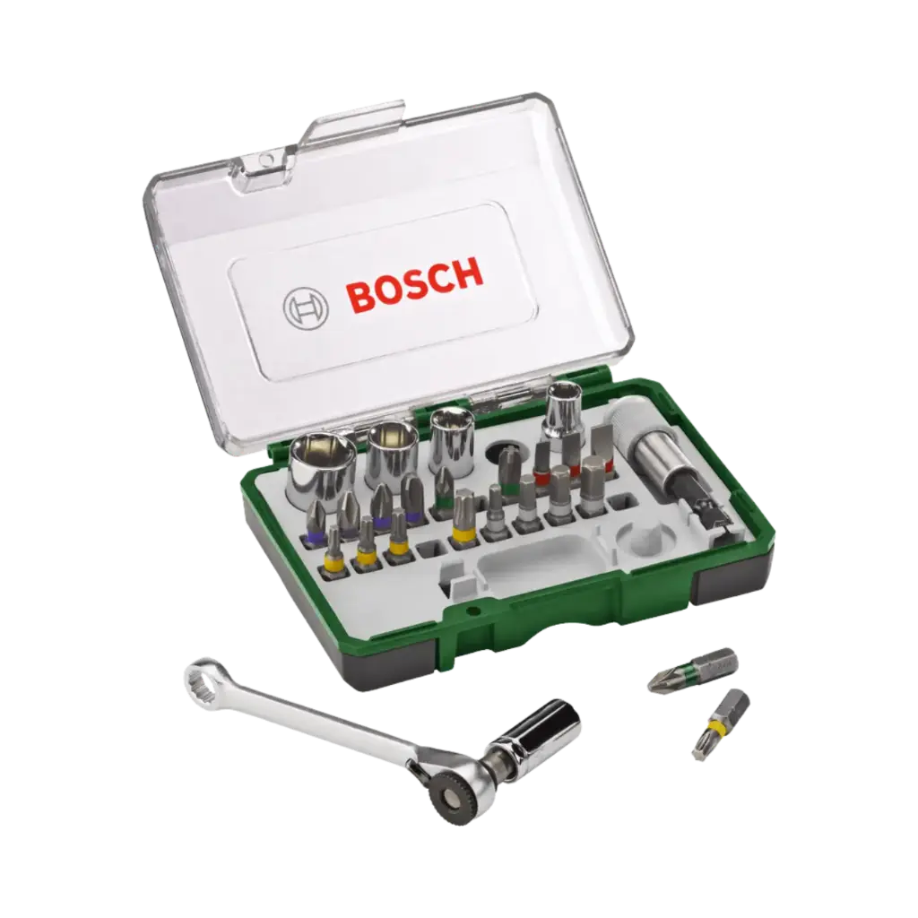 [2607017160] طقم لقم وسنون مفك + ادابتر 27 قطعه بوش