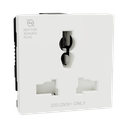 Schneider Electric Miluz E International Socket Outlet, 16A, 250V, 2 Module, White