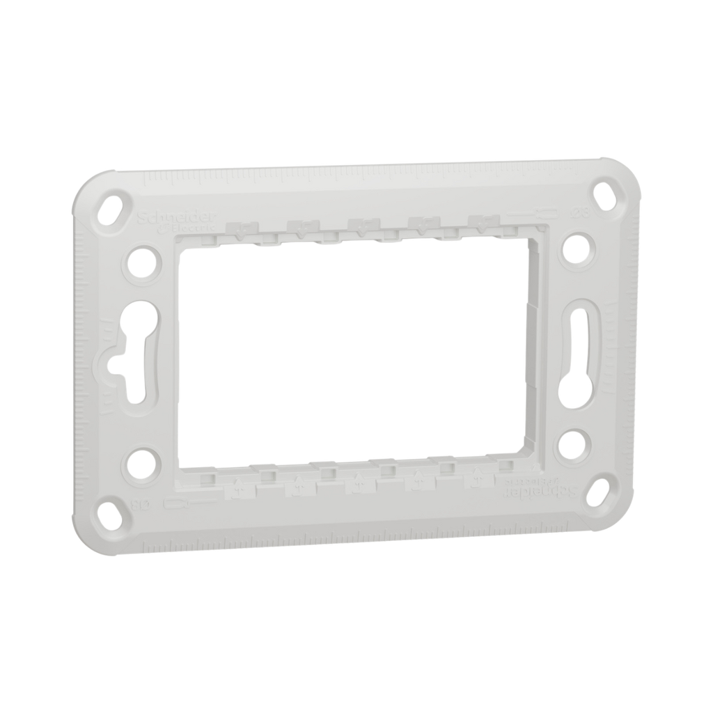 Schneider Electric Fixing Frame, Plastic, 3 Modules 1 Gang New Unica
