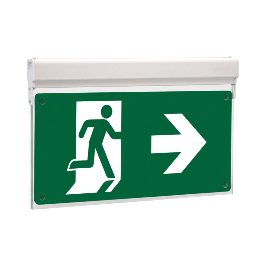 [MLD-34D/w] Olympia Electronics Led Internally Illuminated Safety Signs, Maintained/Non-Maintained Operation. 30m Viewing Distance. With BSI & CNBOP Certification
