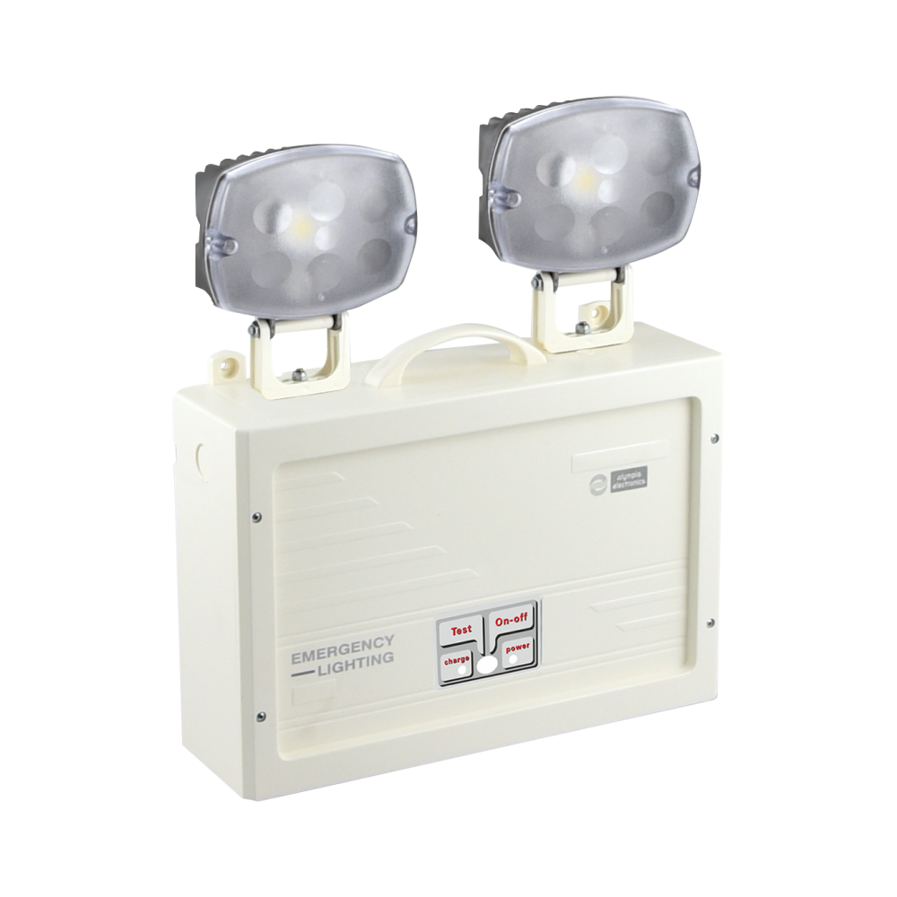 [GRL-37/180] Olympia Electronics Led emergency luminaries, waterproof, self-testing, non-maintained operation, IK10, with BSI Certification. Light Source: 2x6P Leds.